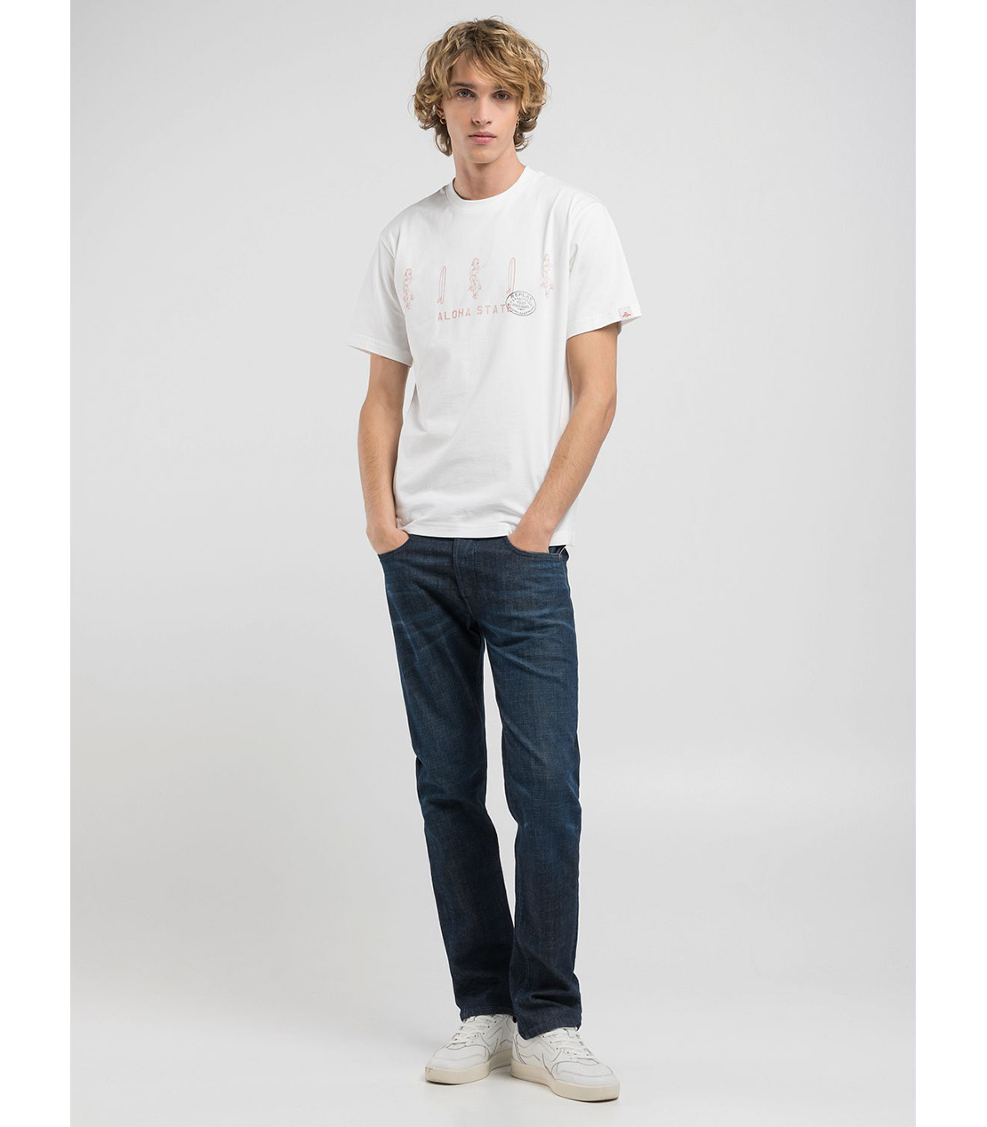 送料込★REPLAY★M3037.000.23352PTシャツ Regular-fit jersey t-shirt White | Replay Jeans